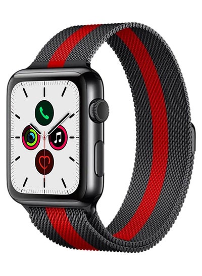 Buy Stainless Steel Replacement Band For Apple iWatch Series 5/4/3/2/1 Black/Red in Saudi Arabia