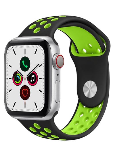 Buy Dot Pattern Replacement Band For Apple iWatch Series 5/4/3/2/1 38-40mm Black/Green in UAE