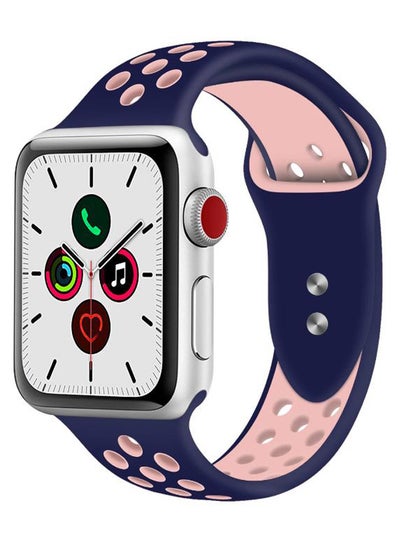 Buy Dot Pattern Replacement Band For Apple iWatch Series 5/4/3/2/1 38-40mm Ocean Blue/Pink in UAE