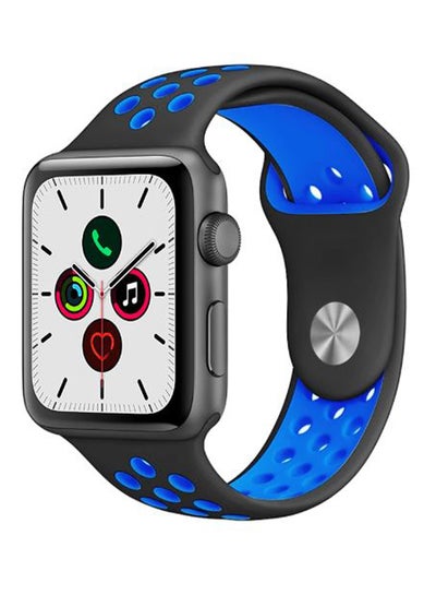 Buy Dot Pattern Replacement Band For Apple iWatch Series 5/4/3/2/1 38-40mm Black/Blue in UAE