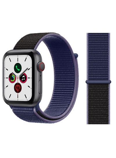 Buy Nylon Replacement Band For Apple iWatch Series 5/4/3/2/1 Midnight Blue/Black in Saudi Arabia