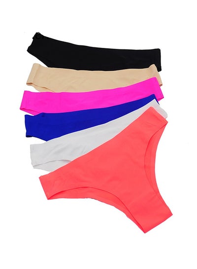 Buy 6-Piece Comfy Elastic Briefs Multicolour in Saudi Arabia