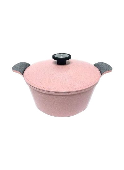 Buy Non-Stick Stockpot With Lid Pink 26cm in Saudi Arabia