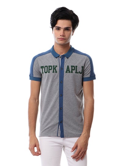 Buy Front Stitched Buttoned Shirt Light Grey in Egypt