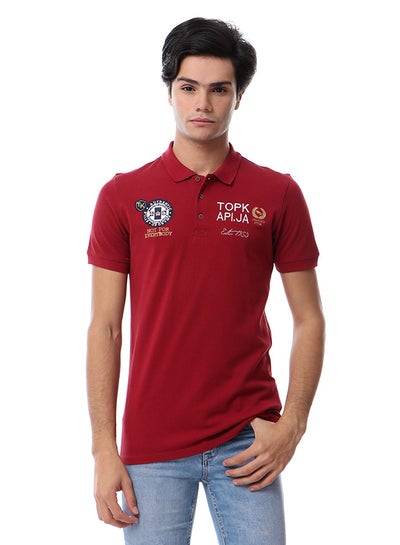 Buy Front Stitched Polo T-Shirt Burgundy in Egypt