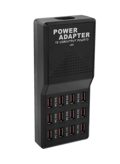 Buy 12 Ports USB Socket Power Fast Charger Black in UAE