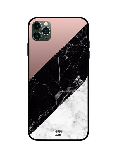 Buy Protective Case Cover For Apple iPhone 11 Pro Max White Black Marble Top Is Plain Pattern in UAE