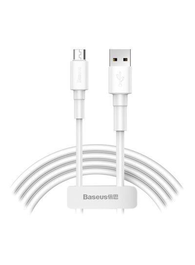 Buy Mini Micro USB Charging And Data Sync Cable. 2.4A White in UAE