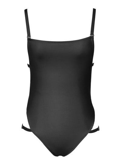Buy One Piece Bikini Solid Beach Swimwear Black in Saudi Arabia