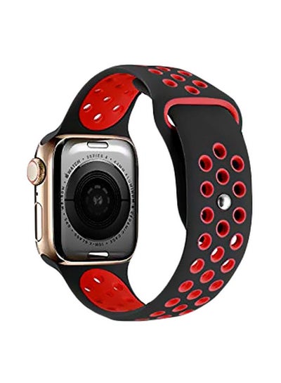 Buy Replacement Band For Apple Watch Series 5/4/3 Nike+ Sport Edition-42mm, 44mm Black/Red in Saudi Arabia