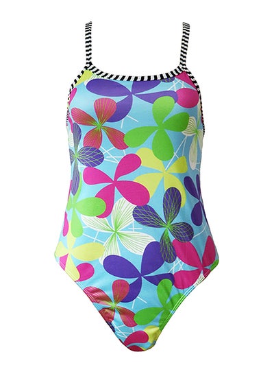 Buy Sweet Floral Back Hollow Tankini Swimsuit Multicolor in Saudi Arabia