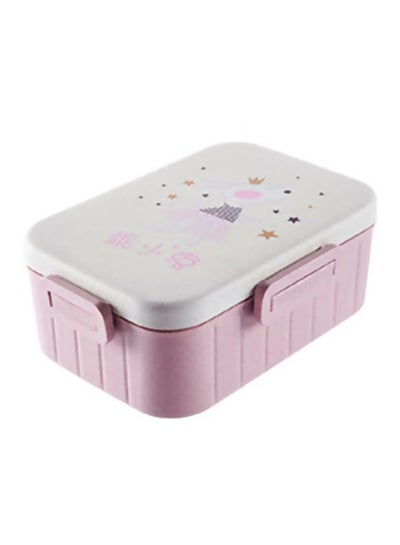 Buy Wheat Fiber Lunch Box Pink/White 185x137x75mm in UAE