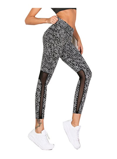 Buy Fashion High Waist Patchwork Leggings Grey in UAE