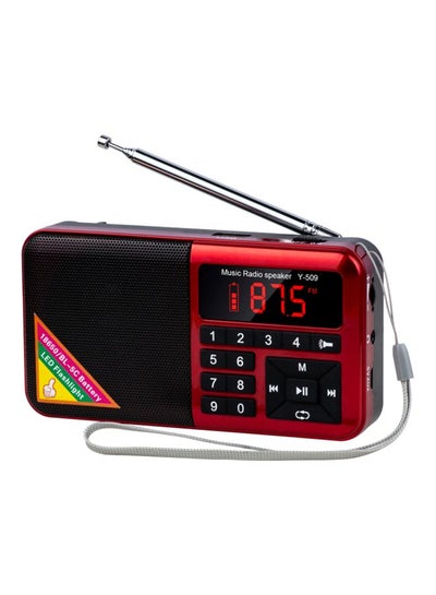 Buy FM Radio With MP3 Player Y-509 Red/Black in UAE