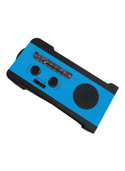 Buy Solar Charging Power Bank FM Radio 4V665 Blue in Saudi Arabia