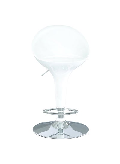 Buy Glover Height Adjustable Bar Chair With Footrest White/Silver in Saudi Arabia