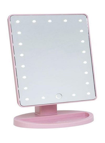 Buy Adjustable LED Touch Screen Makeup Mirror Pink 22x16cm in Egypt