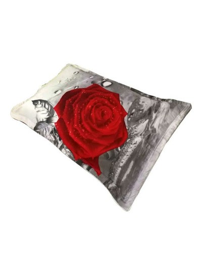 Buy Decorative Pillow Microfiber Grey/Red 50x75centimeter in Saudi Arabia