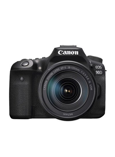 Buy EOS 90D DSLR Camera، With EF-S 18-135mm IS USM Lens، 32.5 MP، APS-C sensor، 10 fps، Dual Pixel CMOS AF، Wi-Fi and Bluetooth، 4K، Vari-Angle Touchscreen، Great for Wildlife & Sports Photography in Saudi Arabia