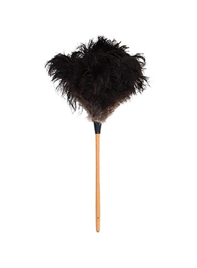 Buy Ostrich Feather Duster Black/Beige 16inch in UAE