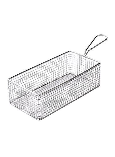 Buy Stainless Steel Rectangular Fry Basket Silver 29.5 x 10 x 10.6cm in Saudi Arabia