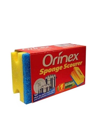 Buy Clean Sponge Scourer Yellow/Blue in Saudi Arabia