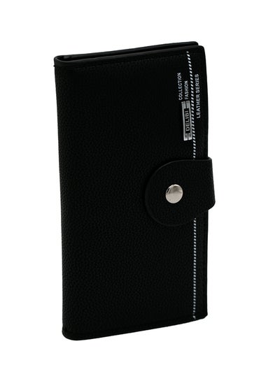 Buy Spacious Leather Wallet Black in Saudi Arabia