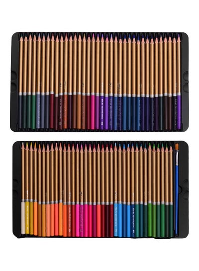 اشتري مجموعة أقلام تلوين من 72 قلم مع علبة تخزين أزرق/ذهبي/أسود في السعودية