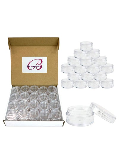 Buy 40-Piece Cosmetic Eyeshadow Container Jar Set Clear in Saudi Arabia