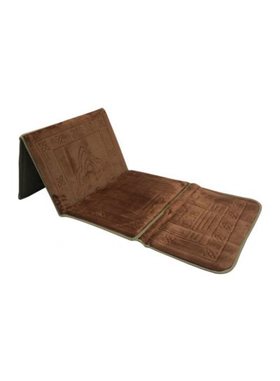 اشتري 2 In 1 Foldable Prayer Mat And Backrest Brown/Green 114x54cm في السعودية