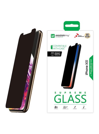 Buy Tempered Glass Privacy Screen Protector For Apple iPhone X/XS (5.8inch) Clear in UAE