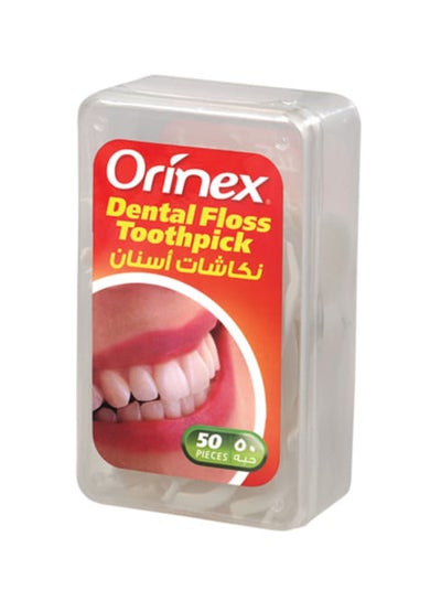 Buy 50 Piece Dental Floss Toothpick Set white in Saudi Arabia