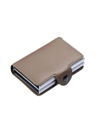 Buy Stainless Steel Card Holder Brown in Saudi Arabia