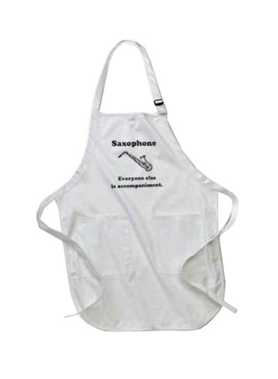 Buy Saxophone Everyone Else Is Just Accompaniment Printed Apron With Pockets White in Egypt