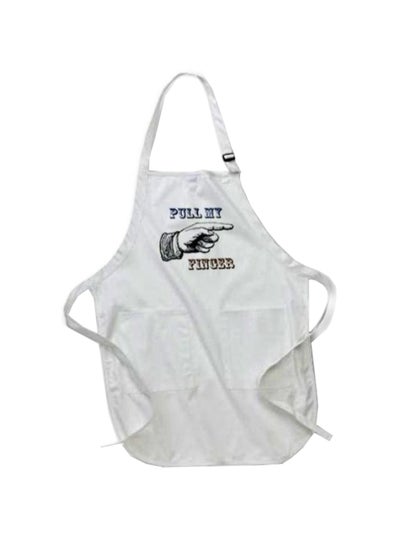 Buy Pull My Finger Printed Apron With Pockets White in Egypt