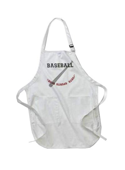 Buy Baseball Bat Sports Printed Apron With Pockets White/Black in Egypt