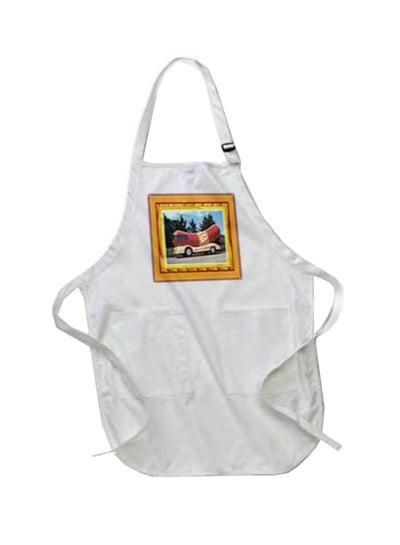 Buy Weinermobile Printed Apron With Pockets White in Egypt