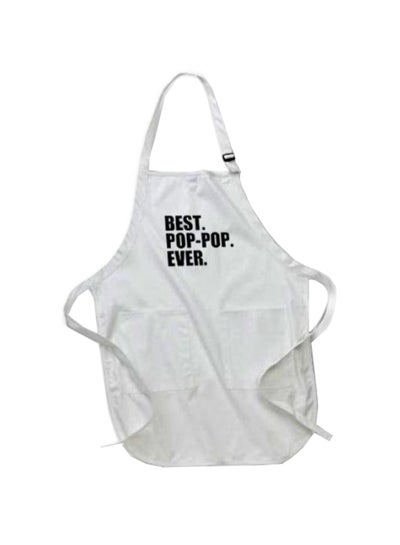 Buy Best Pop-Pop Ever Printed Apron With Pockets White in Egypt