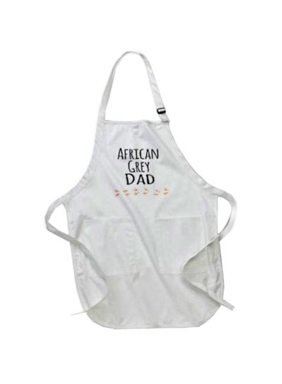 Buy African Grey Dad Printed Apron With Pockets White in Egypt