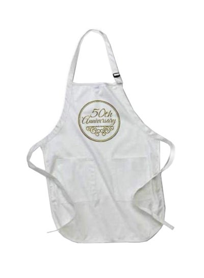 Buy 50th Wedding Anniversary Celebration Printed Apron With Pockets White in Egypt