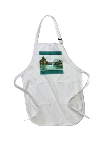 Buy Milwaukee River Printed Apron With Pockets White 22 x 30inch in Egypt