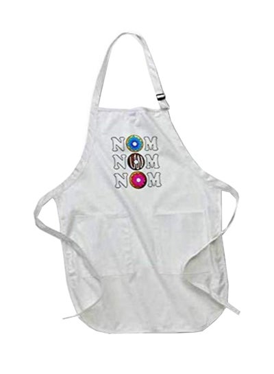 Buy Nom Donut Printed Apron With Pockets White 22 x 30inch in Egypt