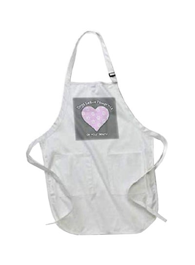 Buy Dogs Leave Pawprints On Your Heart  Printed Apron With Pockets White 22 x 30inch in Egypt