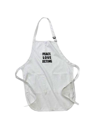 Buy Peace Love And Acting    Printed Apron With Pockets White 22 x 30inch in Egypt