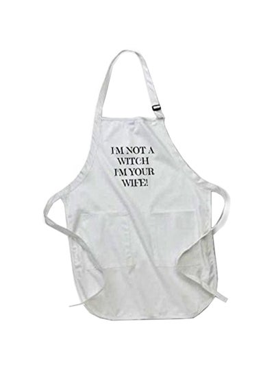 Buy I'm Not A Witch Your Wife  Printed Apron With Pockets White 22 x 24inch in Egypt