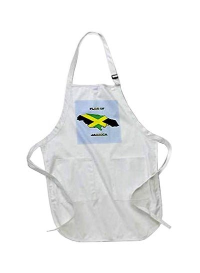 Buy Flag Of Jamaica Map Printed Apron With Pockets White 22 x 30inch in Egypt