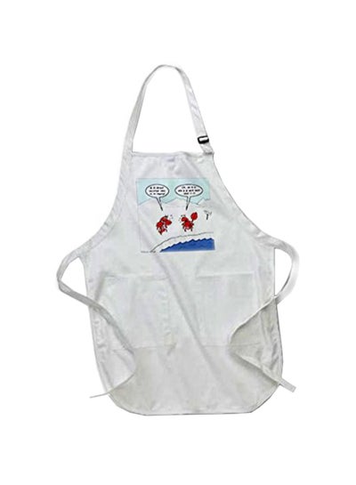 Buy Lobster Bad Vacation Spots Printed Apron With Pockets White 22 x 30inch in Egypt