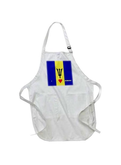 Buy I Love Barbados Printed Apron With Pockets White 22 x 24inch in Egypt