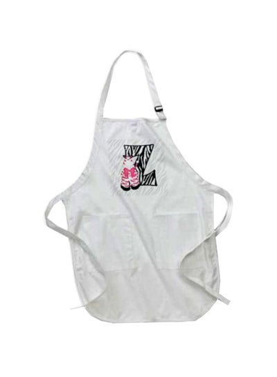 Buy Z Is For Zebra In Girls Baby Printed Apron With Pockets White 22 x 30inch in Egypt