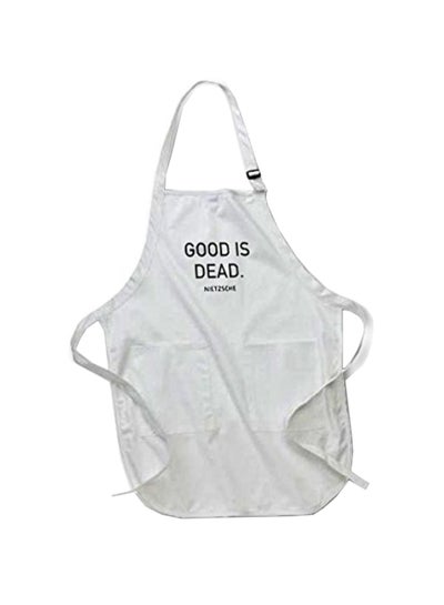 Buy Good Is Dead Nietzsche Printed Apron With Pockets White 22 x 30inch in Egypt